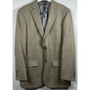 Vintage Pendleton Blazer Men's Sz 42R Brown Plaid Wool Silk‎ Blend Coat Office